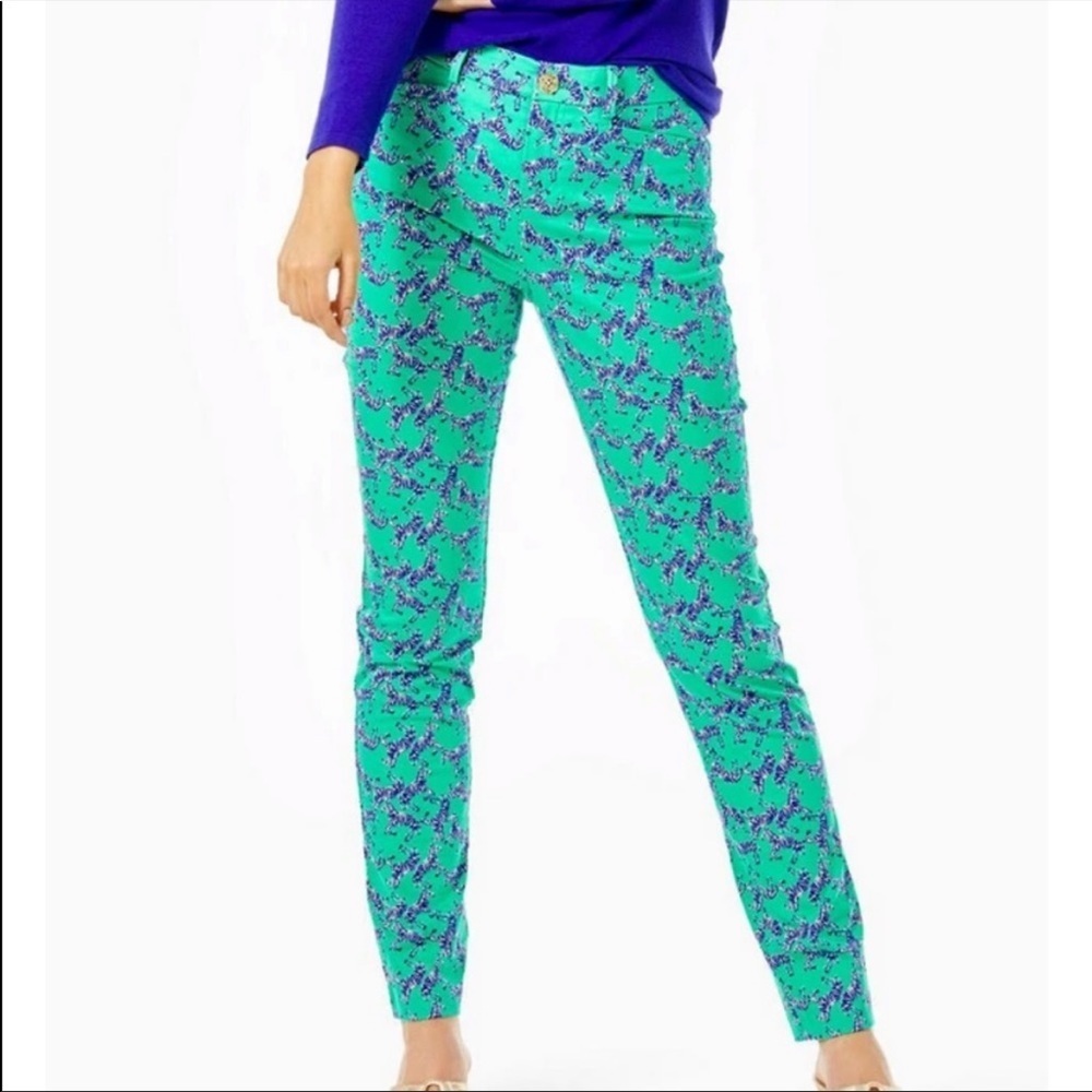 Lilly Pulitzer RARE Kelly Pant size 10 zebra print heebee zeebee NWOT